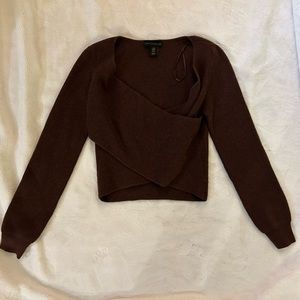 House of Harlow Brown Crop Sweater